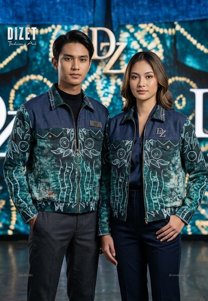 Sasirangan Jaket Kombinasi Denim